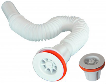 Plastik Vidalı Ve Süzgeçli Körüklü Sifon Kısa